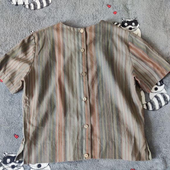 Vintage Boxy Button-back striped top - Picture 3 of 4